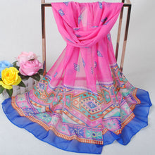 Women Chiffon Scarf Shawl Special Print Contrast Color Soft Smooth Scarf Long Silk Scarves Thin Pashmina Ladies Foulard TIML66 TIML66