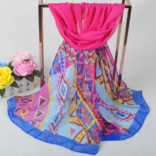 Women Chiffon Scarf Shawl Special Print Contrast Color Soft Smooth Scarf Long Silk Scarves Thin Pashmina Ladies Foulard TIML66 TIML66