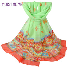 Women Chiffon Scarf Shawl Special Print Contrast Color Soft Smooth Scarf Long Silk Scarves Thin Pashmina Ladies Foulard TIML66 TIML66