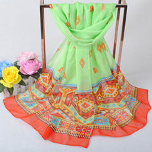 Women Chiffon Scarf Shawl Special Print Contrast Color Soft Smooth Scarf Long Silk Scarves Thin Pashmina Ladies Foulard TIML66 TIML66