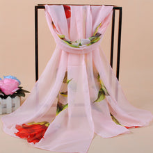 women chiffon scarf shawl special print contrastcolor soft smooth scarf long silk scarves thin pashmina ladies foulard TIML66