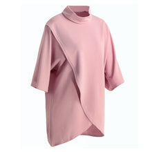 Women Blouse Solid Half Batwing Sleeves Irregular Hem Split Mini Dress Casual Loose Elegant Tops Pink Party Dresses TIML66 TIML66