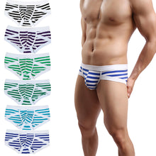 Breathable Men Briefs Soft Sexy Underwear Men Cotton Panties Stripe Elastic Waist Stretch Comfortable Underpants TIML66 TIML66