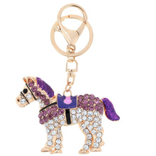 charms pendant jewelry rhinestone horse charms keychain keyring crystal purse bag key chain for women TIML66
