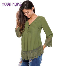 chemise femme v neck floral lace shirt women tops office shirt ladies crochet blouse blusas femininas TIML66