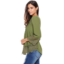 chemise femme v neck floral lace shirt women tops office shirt ladies crochet blouse blusas femininas TIML66