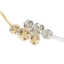 chic women metal belt rose clasp front stretch waist strap elastic waistband gold silver TIML66