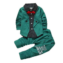 childrens clothing sets baby boy gentleman bow tie fake t-shirts coat pants 2pcs suits kids tracksuit set TIML66