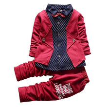 childrens clothing sets baby boy gentleman bow tie fake t-shirts coat pants 2pcs suits kids tracksuit set TIML66