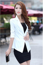 clearance women slim coat candycolor three quarter sleeve suit one button thin coat suit jacket ol work wear TIML66