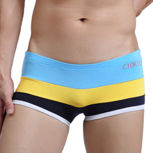 comfortable men boxer shorts u convex pouch panties sexy striped elastic waist breathable mans underwear underpants TIML66
