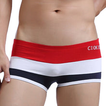 Comfortable Men Boxer Shorts U Convex Pouch Panties Sexy Striped Elastic Waist Breathable Mans Underwear Underpants TIML66 TIML66