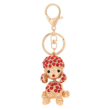 Crystal Rhinestone Lucky Pendant Key Ring Gold Electroplated Animal Puppy Key Chain Keychain Purse Handbag Charm Decoration TIML66 TIML66