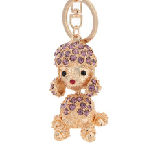 Crystal Rhinestone Lucky Pendant Key Ring Gold Electroplated Animal Puppy Key Chain Keychain Purse Handbag Charm Decoration TIML66 TIML66