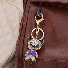 Cute Bear Pendant Key Ring Crystal Rhinestone Lovely Key Chain Women Jewelry for Car Purse Handbag Charm Decoration Gift TIML66 TIML66