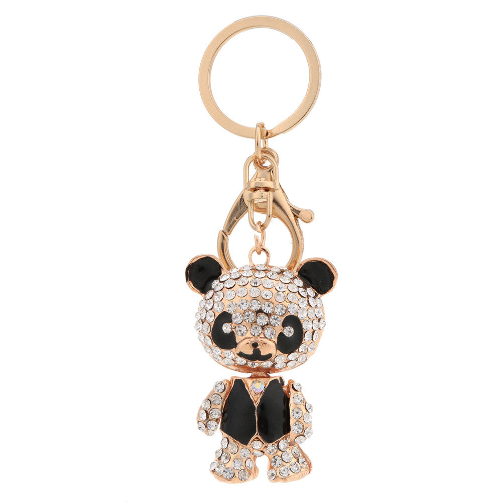 Cute Bear Pendant Key Ring Crystal Rhinestone Lovely Key Chain Women Jewelry for Car Purse Handbag Charm Decoration Gift TIML66 TIML66