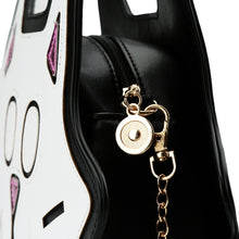 Cute Women Shoulder Bag Cat Shape Zipper Metal Chain Strap Casual Crossbody Bag PU Leather Small Bag White TIML66 TIML66