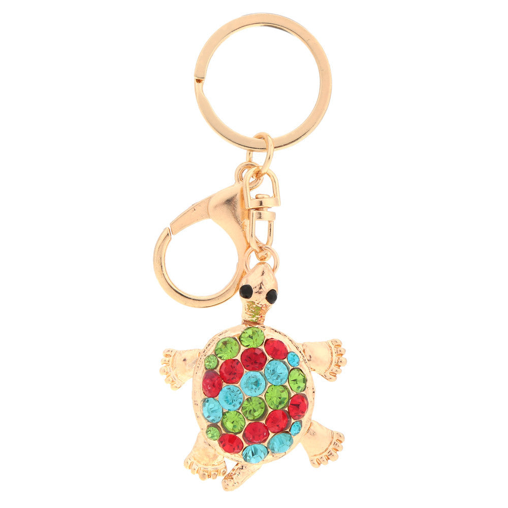 Cute Shining Rhinestone Key Ring Women Lovely Animal Turtle Pendant Key Chain Jewelry for Car Purse Handbag Charm Gift TIML66 TIML66