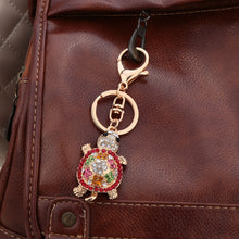 cute shining rhinestone key ring women lovely animal turtle pendant key chain jewelry forcar purse handbag charm gift TIML66