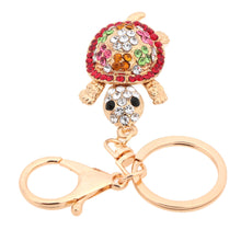 cute shining rhinestone key ring women lovely animal turtle pendant key chain jewelry forcar purse handbag charm gift TIML66