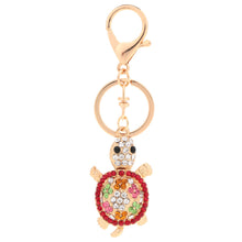 cute shining rhinestone key ring women lovely animal turtle pendant key chain jewelry forcar purse handbag charm gift TIML66