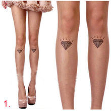 cute women sexy transparent silk stocking tattoo pantyhose woman leggings TIML66