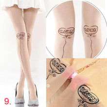 cute women sexy transparent silk stocking tattoo pantyhose woman leggings TIML66