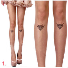 cute women sexy transparent silk stocking tattoo pantyhose woman leggings TIML66