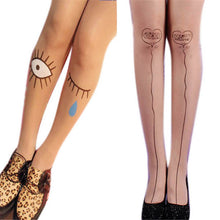 cute women sexy transparent silk stocking tattoo pantyhose woman leggings TIML66