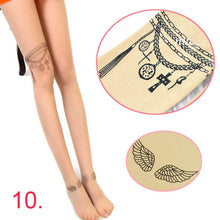 cute women sexy transparent silk stocking tattoo pantyhose woman leggings TIML66