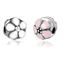 daisy enameled clip bead5 sterling silver jewelry charms beads for 3mm bracelet bangle diy beads for jewelry making TIML66