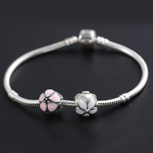 daisy enameled clip bead5 sterling silver jewelry charms beads for 3mm bracelet bangle diy beads for jewelry making TIML66