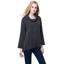 european women casual t-shirts high roll neck side zipper irregular hem t-shirts loose tees women tops knitted pullover TIML66