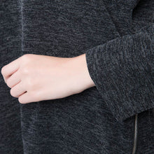 european women casual t-shirts high roll neck side zipper irregular hem t-shirts loose tees women tops knitted pullover TIML66