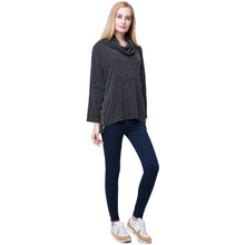 european women casual t-shirts high roll neck side zipper irregular hem t-shirts loose tees women tops knitted pullover TIML66