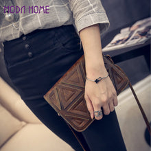 women messenger bags shoulder bags crossbody bags pu geometric flap plaid small women leather handbags clutch TIML66