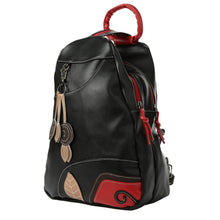 3 Women Backpack Set PU Leather Leaf Applique Schoolbag for Teenagers Girls Student Travel Bag Black Mochilas Escolares TIML66 TIML66