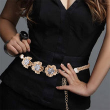 All-match Sweet Metal 3 and 5 Flowers Skirt Decorated Belly Chains Body Jewelry Chain TIML66