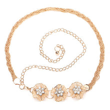 All-match Sweet Metal 3 and 5 Flowers Skirt Decorated Belly Chains Body Jewelry Chain TIML66