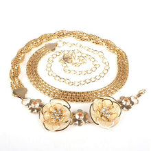 All-match Sweet Metal 3 and 5 Flowers Skirt Decorated Belly Chains Body Jewelry Chain TIML66