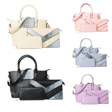 Women 3Pcs Purses And Handbag Set PU Leather Snakeskin Designer Tote Clutch Bag Retro Ladies Bolsas TIML66 TIML66