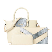 Women 3Pcs Purses And Handbag Set PU Leather Snakeskin Designer Tote Clutch Bag Retro Ladies Bolsas TIML66 TIML66