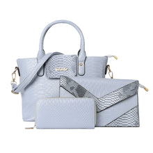 Women 3Pcs Purses And Handbag Set PU Leather Snakeskin Designer Tote Clutch Bag Retro Ladies Bolsas TIML66 TIML66