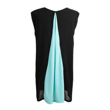 Chiffon Women Dress Splicing O Neck Sleeveless Mini Party Dress Partial Lined Beach Dress WhiteBlueYellow TIML66 TIML66