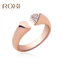 crystal heart rings roxi women wedding engagement love sweet jewelry rings rose gold plated smooth opening rings TIML66