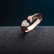 crystal heart rings roxi women wedding engagement love sweet jewelry rings rose gold plated smooth opening rings TIML66