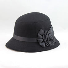 elegant women ladies fedora cloche flower rose bucket hat headwear gray TIML66