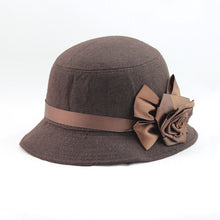 elegant women ladies fedora cloche flower rose bucket hat headwear gray TIML66