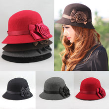 elegant women ladies fedora cloche flower rose bucket hat headwear gray TIML66