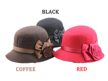 elegant women ladies fedora cloche flower rose bucket hat headwear gray TIML66